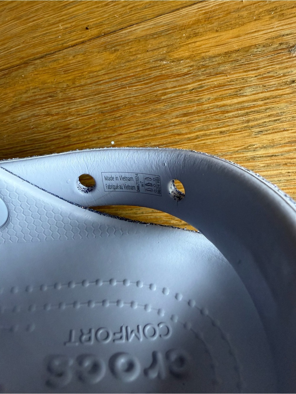 Crocs Size 7W Purple Glitter Sparkle - Picture 12 of 12